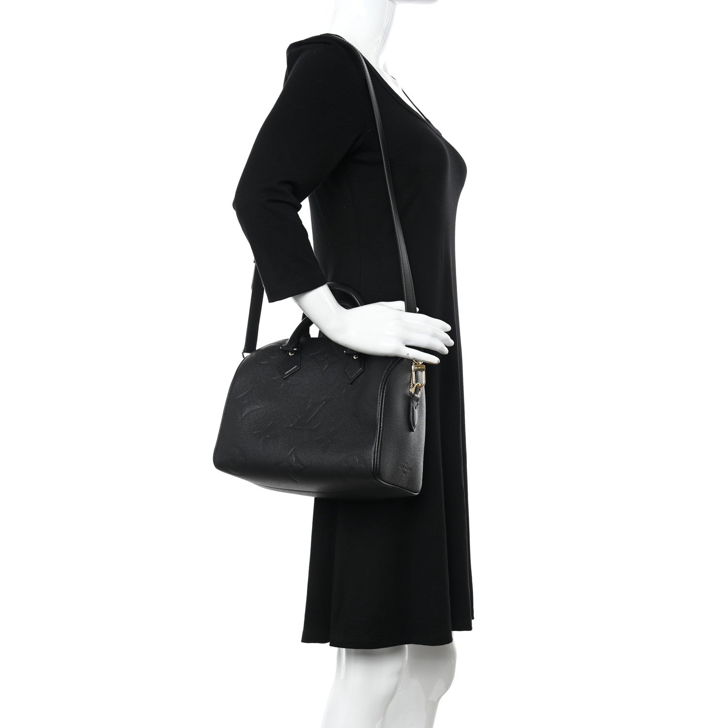Louis Vuitton Empreinte Monogram Giant Speedy Bandouliere 25 Black 2 of 10