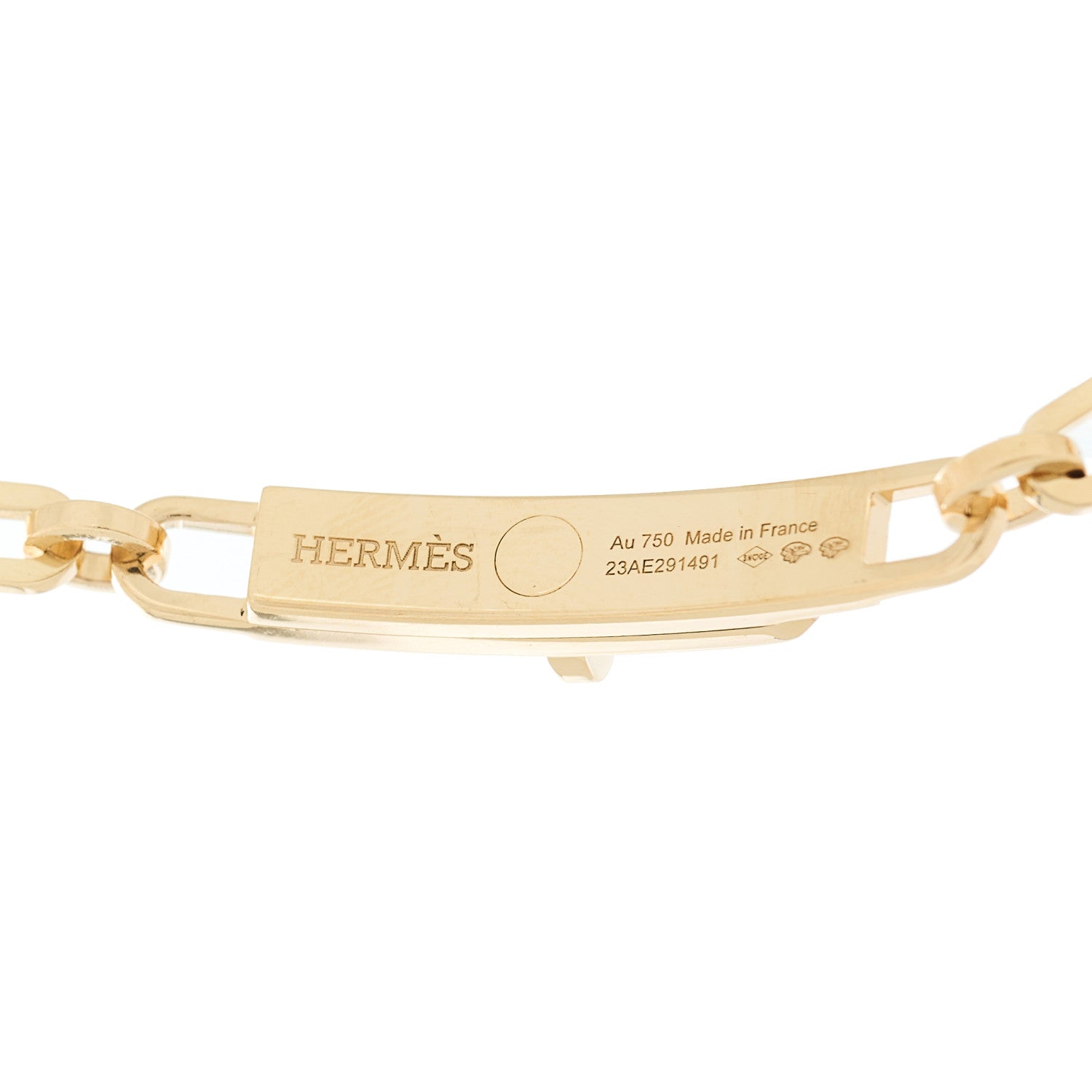 Hermes 18K Yellow Gold Diamond Pave Kelly Chaine Choker Necklace 5 of 6
