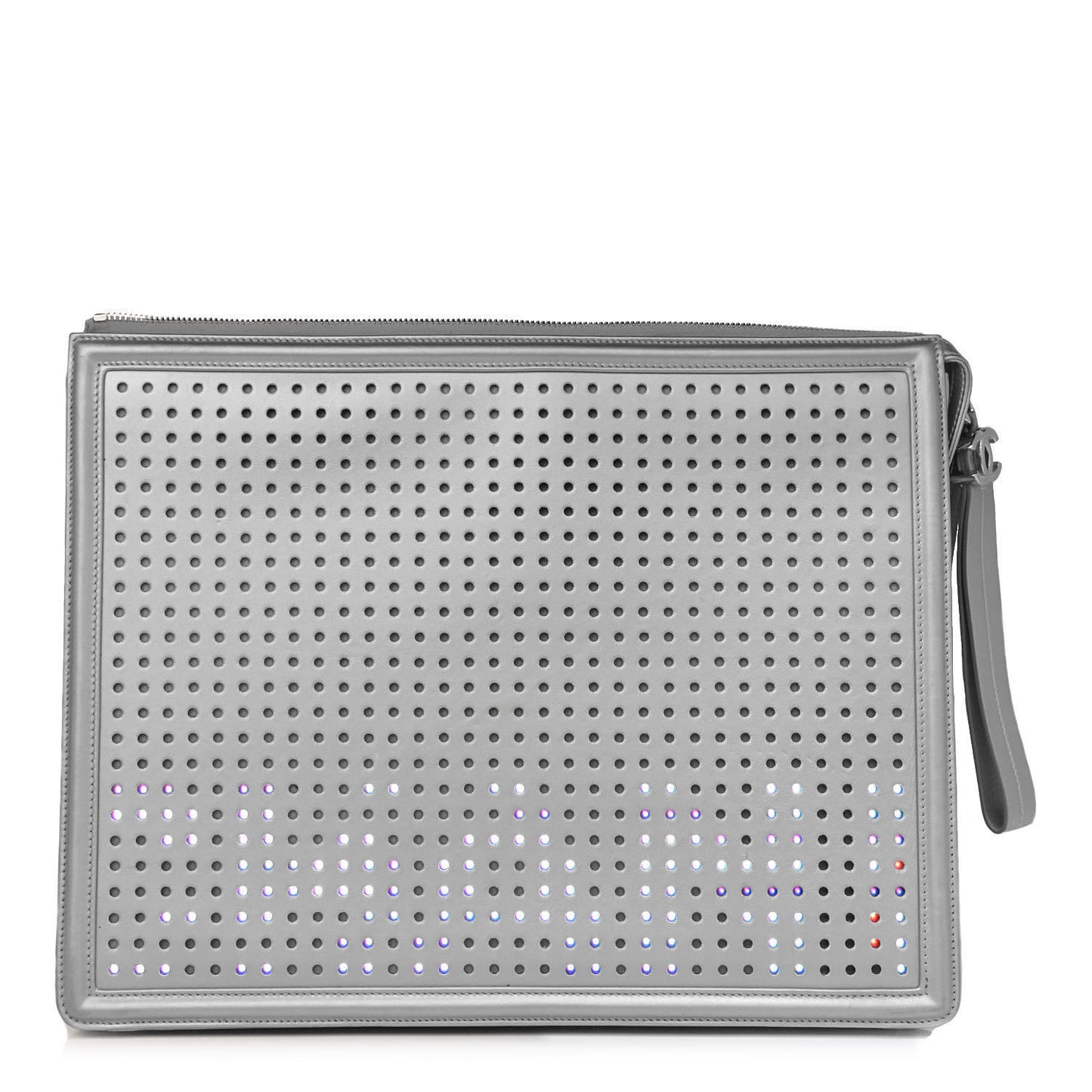 Lambskin LED Boy 2.0 Clutch Silver