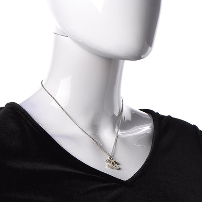 Chanel Enamel CC Necklace White Silver 2 of 8