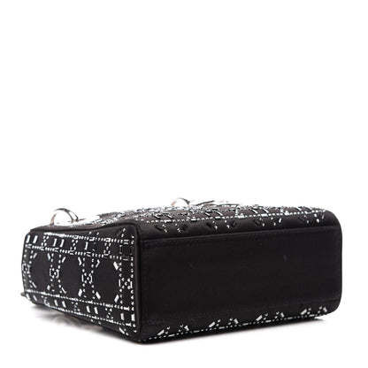 Christian Dior Satin Crystal Cannage Mini Lady Dior Black 4 of 11