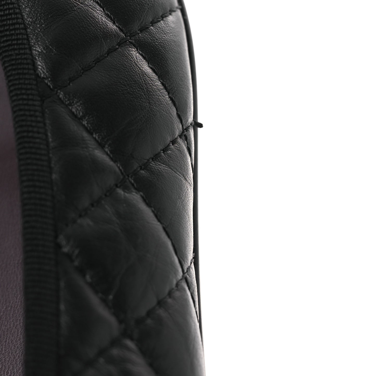 Aged Calfskin Quilted CC Cap Toe Ballerina Flats 38.5 Black