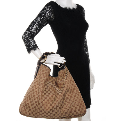 Gucci Monogram Large Horsebit Chain Hobo Brown 2 of 7