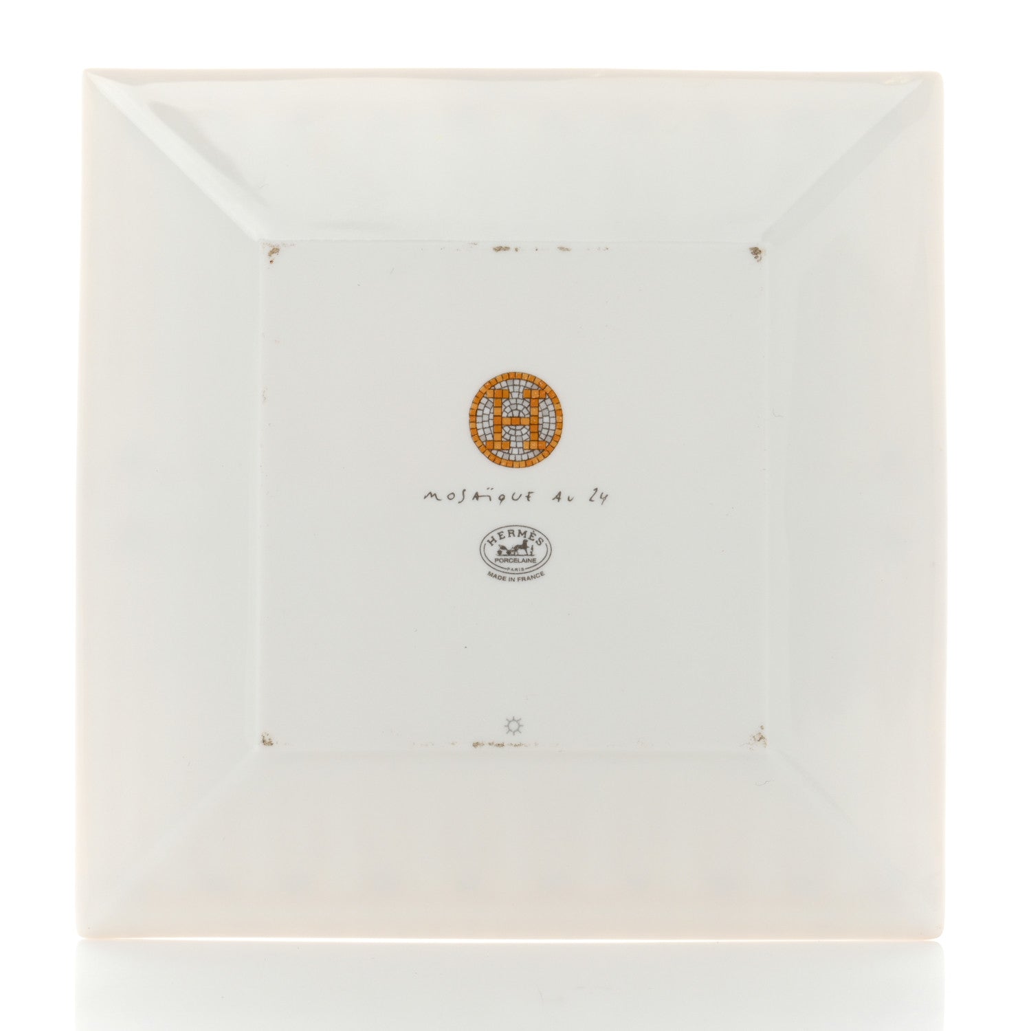 Hermes Porcelain Mosaique au 24 Square Plate N°2 Gold 6 of 7