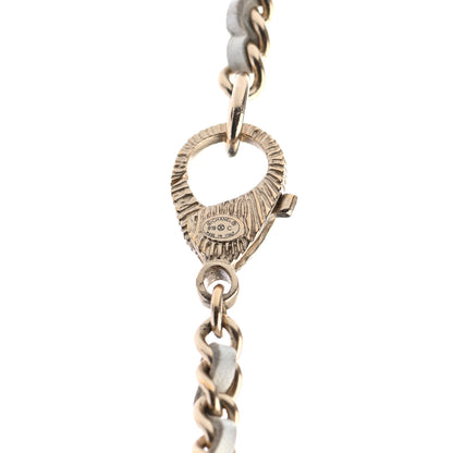 Chanel Lambskin Pearl Crystal CC Pendant Necklace Gold 5 of 5