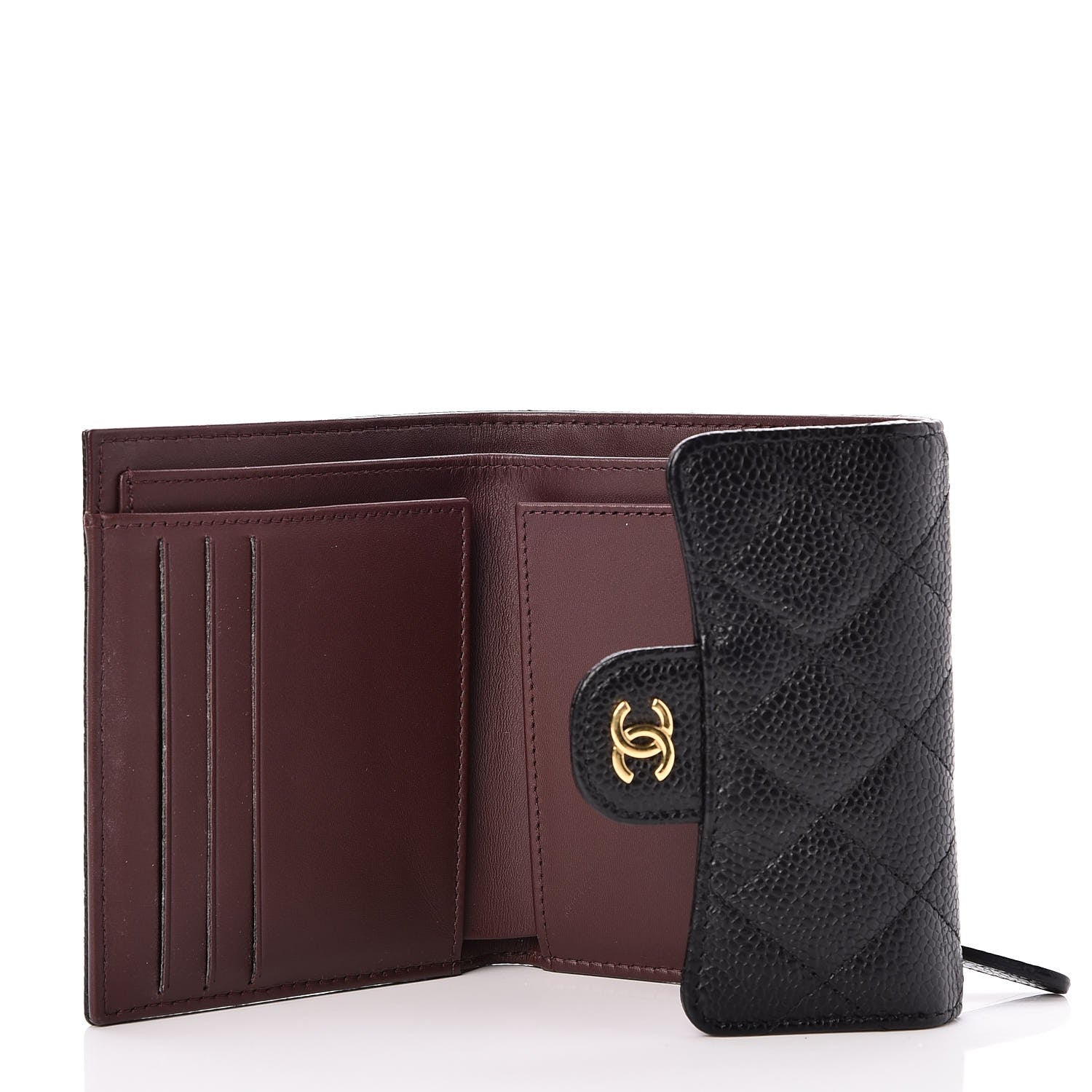 Chanel Caviar Quilted Compact Flap Wallet Black 5 of 9