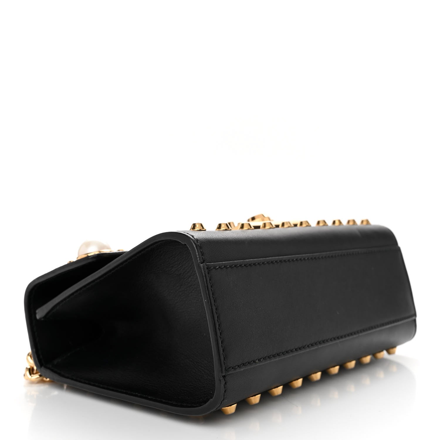Gucci Calfskin Studded Small Padlock Shoulder Bag Black 4 of 15