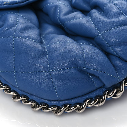 Chanel Washed Lambskin Quilted Medium Chain Around Flap Blue 8 of 9