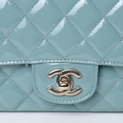Chanel Patent Calfskin Quilted Mini Rectangular Flap Light Blue 10 of 10
