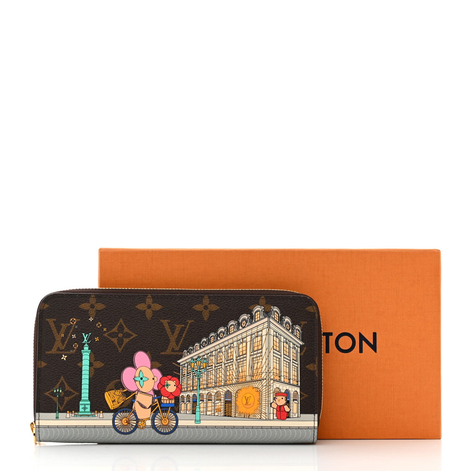 Louis Vuitton Monogram 2022 Christmas Animation Paris Zippy Wallet Pink 7 of 7