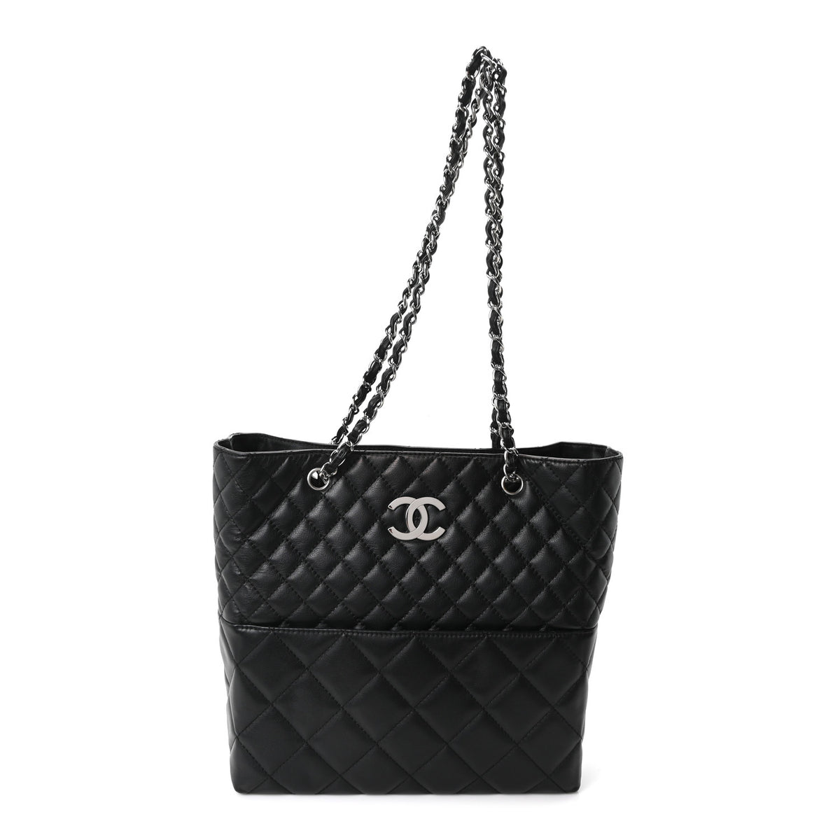 Calfskin Quilted In The Business North South Tote Black