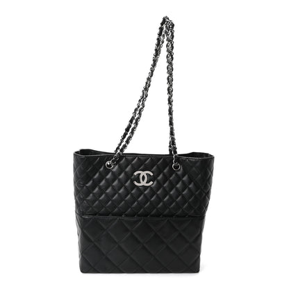 Chanel Calfskin Quilted In The Business North South Tote Black 1 of 10