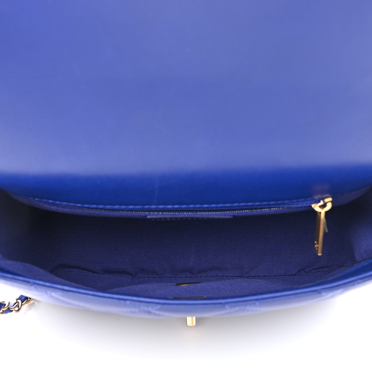 Chanel Lambskin Quilted Large CC Chain Flap Blue 5 of 11