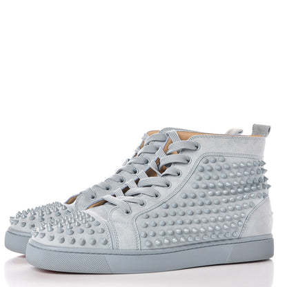 Christian Louboutin Mens Suede Louis Spikes Flat Sneakers 42.5 Blue 3 of 13
