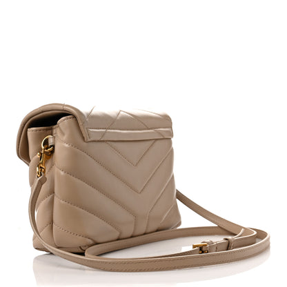Saint Laurent Calfskin Y Quilted Monogram Toy Loulou Crossbody Bag Dark Beige 2 of 9