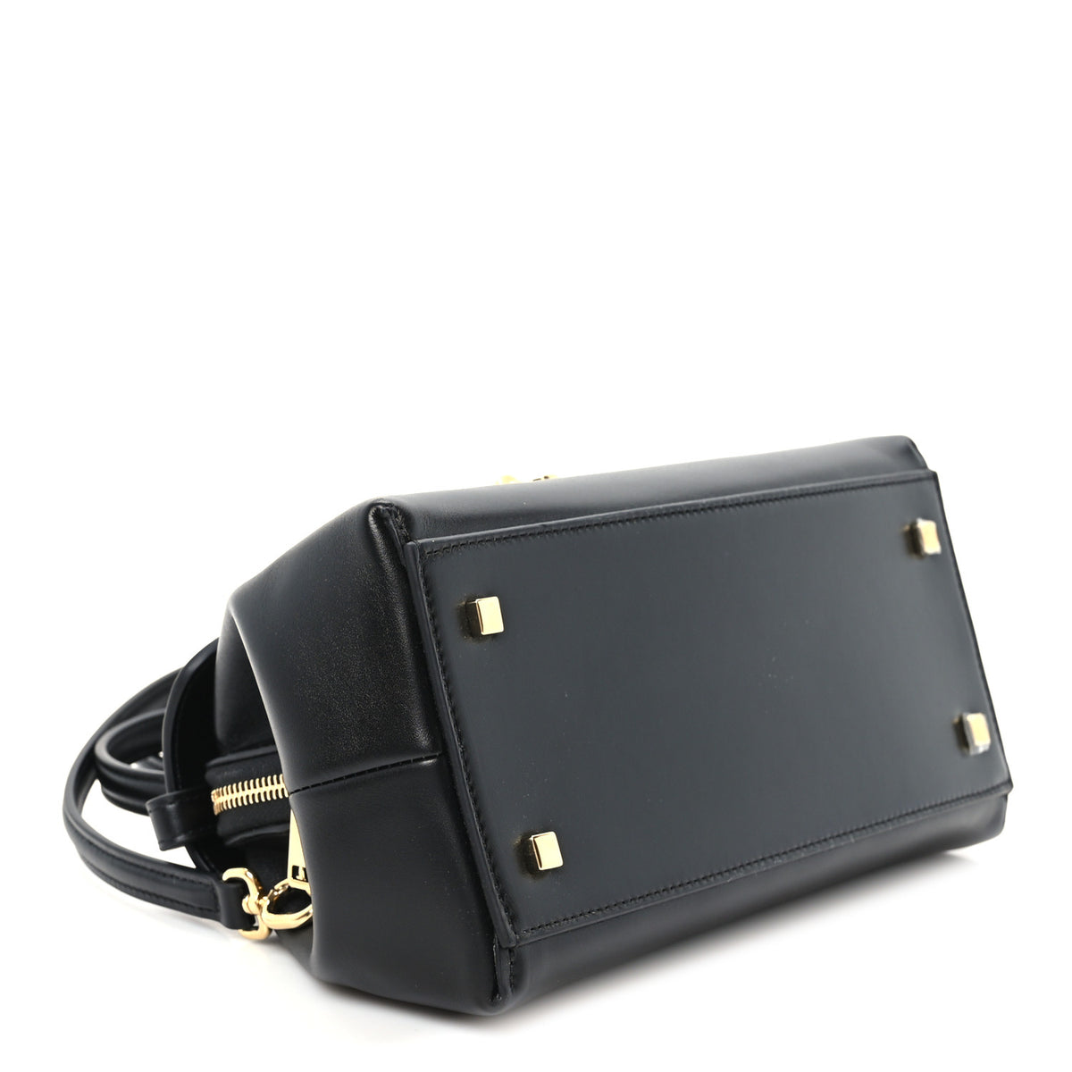 Shiny Calfskin Small Flair Bag Black
