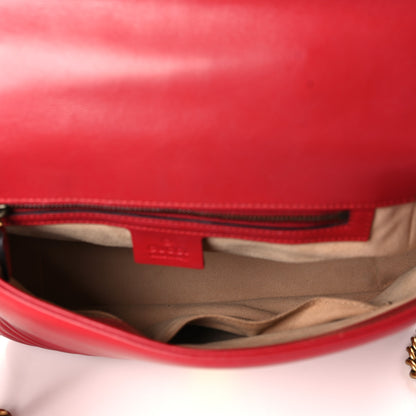 Gucci Calfskin Matelasse Small GG Marmont Top Handle Shoulder Bag Hibiscus Red 6 of 11