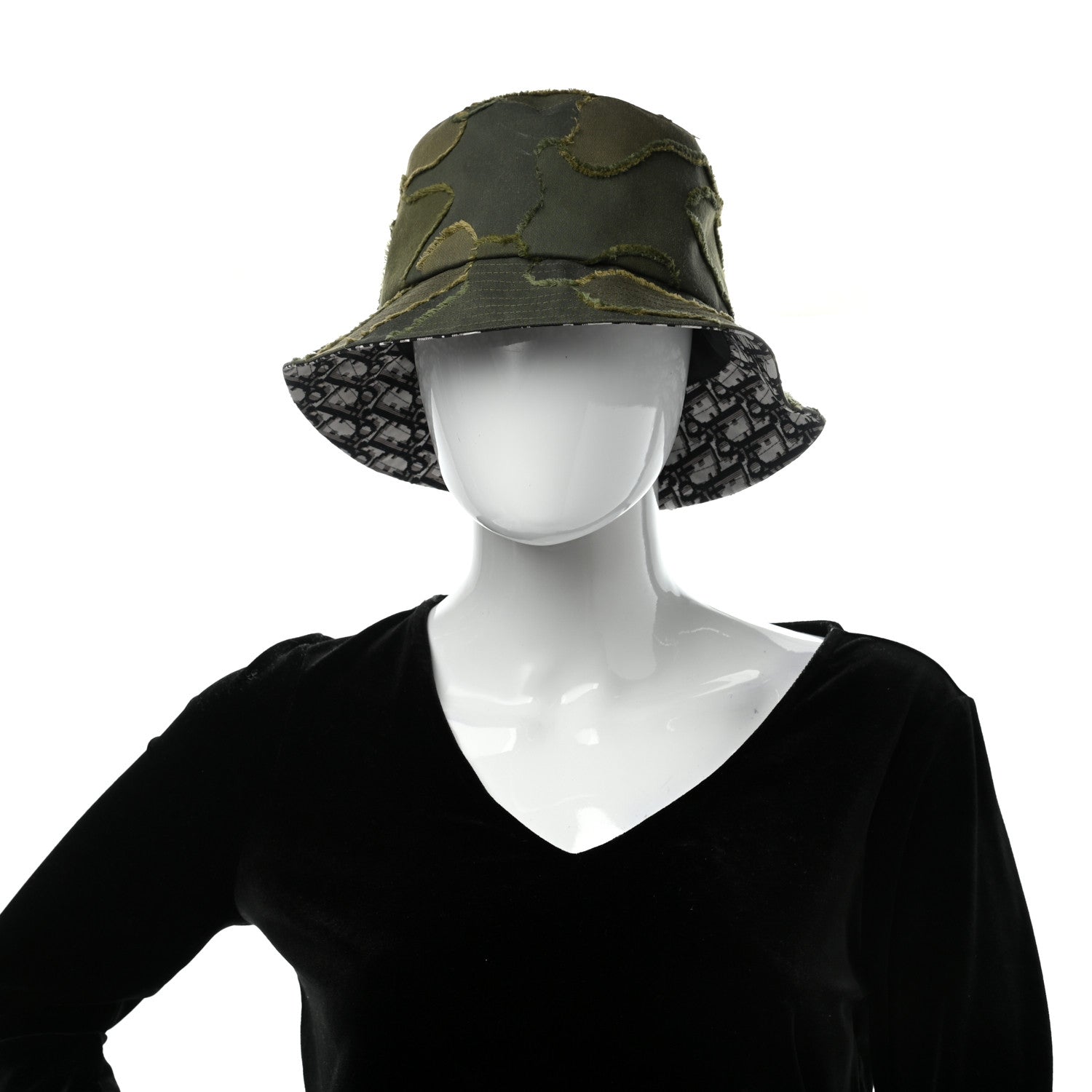 Christian Dior Camouflage Logo Bucket Hat 58 Green 2 of 9