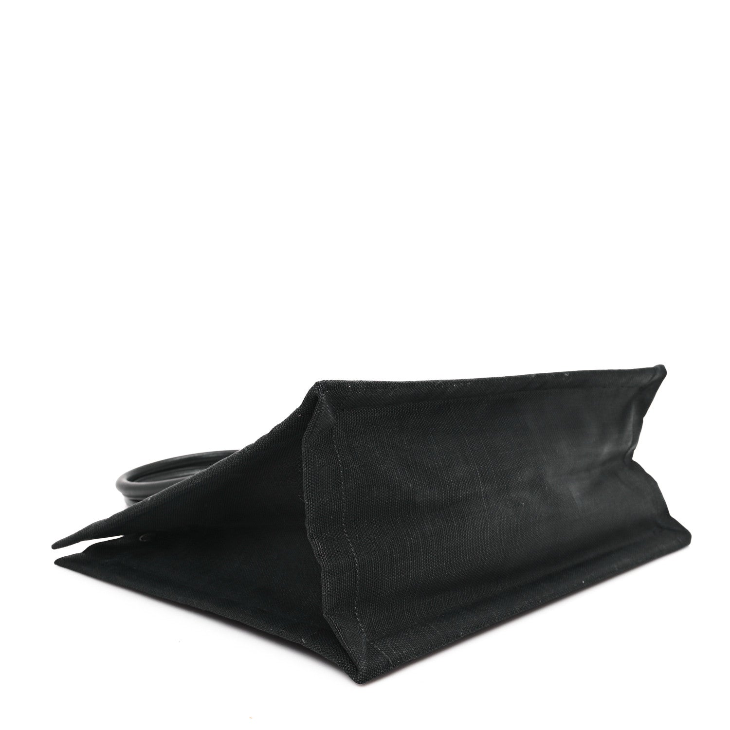 Saint Laurent Raffia Linen Calfskin Rive Gauche Tote Black 4 of 10