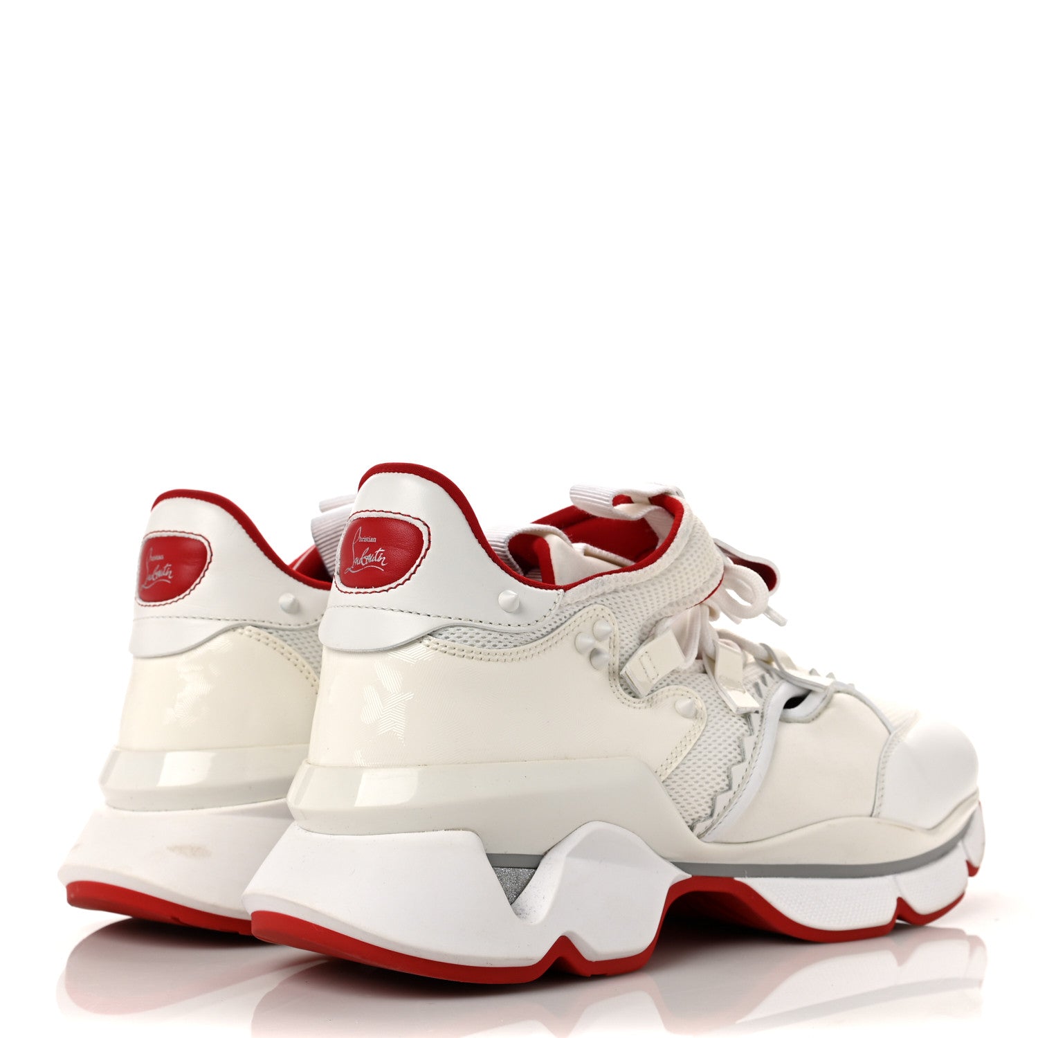 Christian Louboutin Calfskin Donna Red Runner Sneaker 43 White 4 of 7