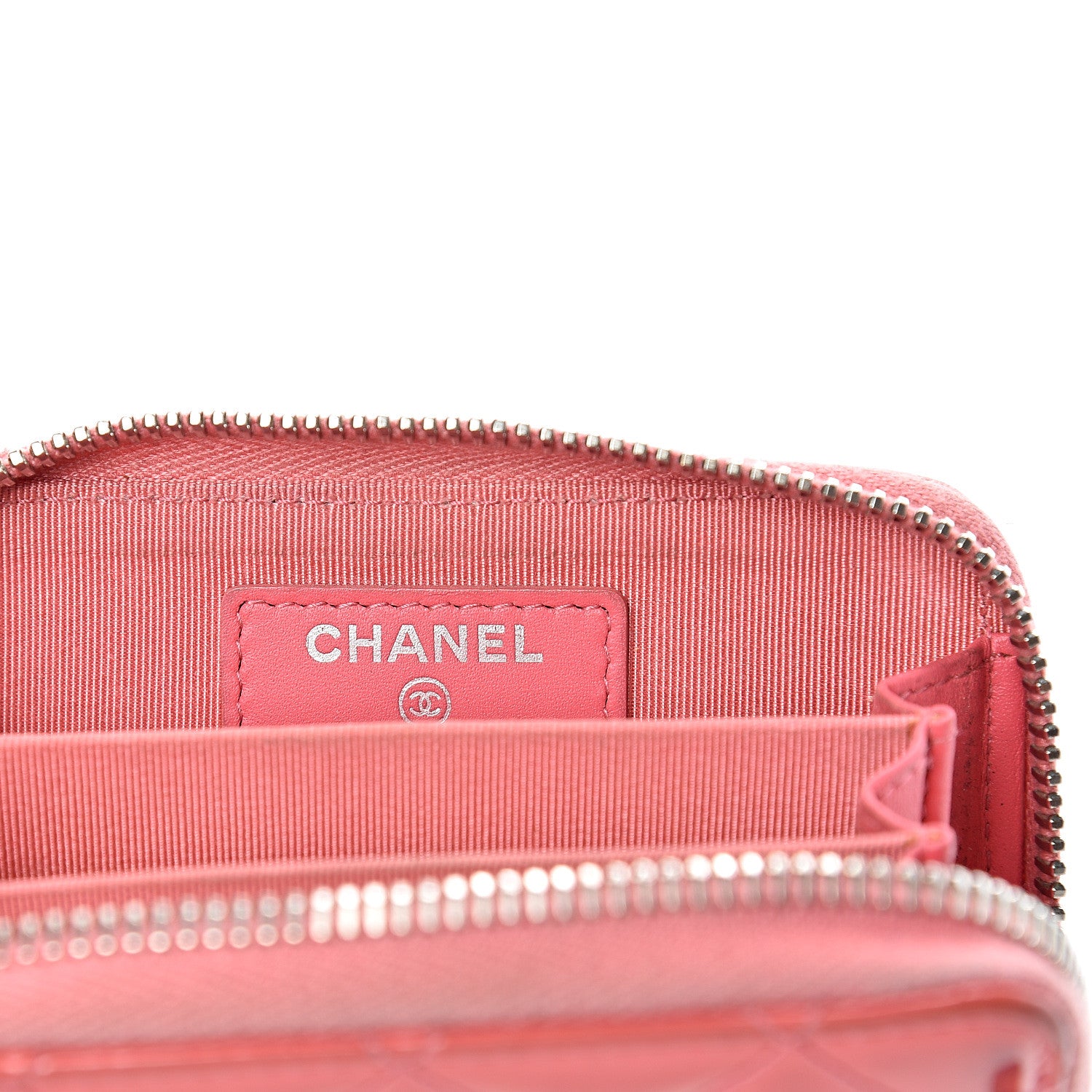 Chanel Patent Calfskin Quilted Zip Coin Purse Pink 8 of 16