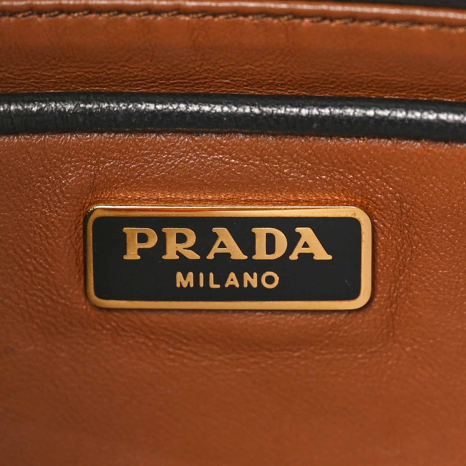 Prada Nappa Fold Over Zip Clutch Cocco Black 6 of 7