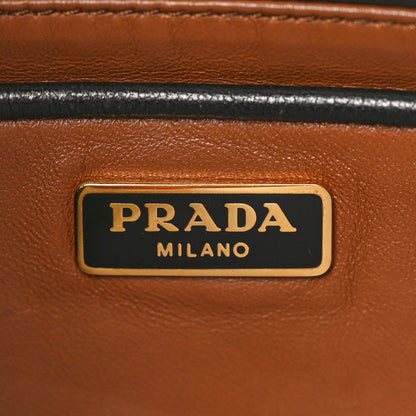 Prada Nappa Fold Over Zip Clutch Cocco Black 6 of 7
