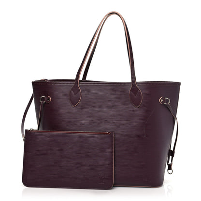 Louis Vuitton Epi Neverfull MM Prune Rose Poudre 1 of 14