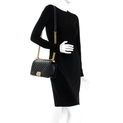 Chanel Caviar Quilted Medium Boy Flap Black 2 of 9