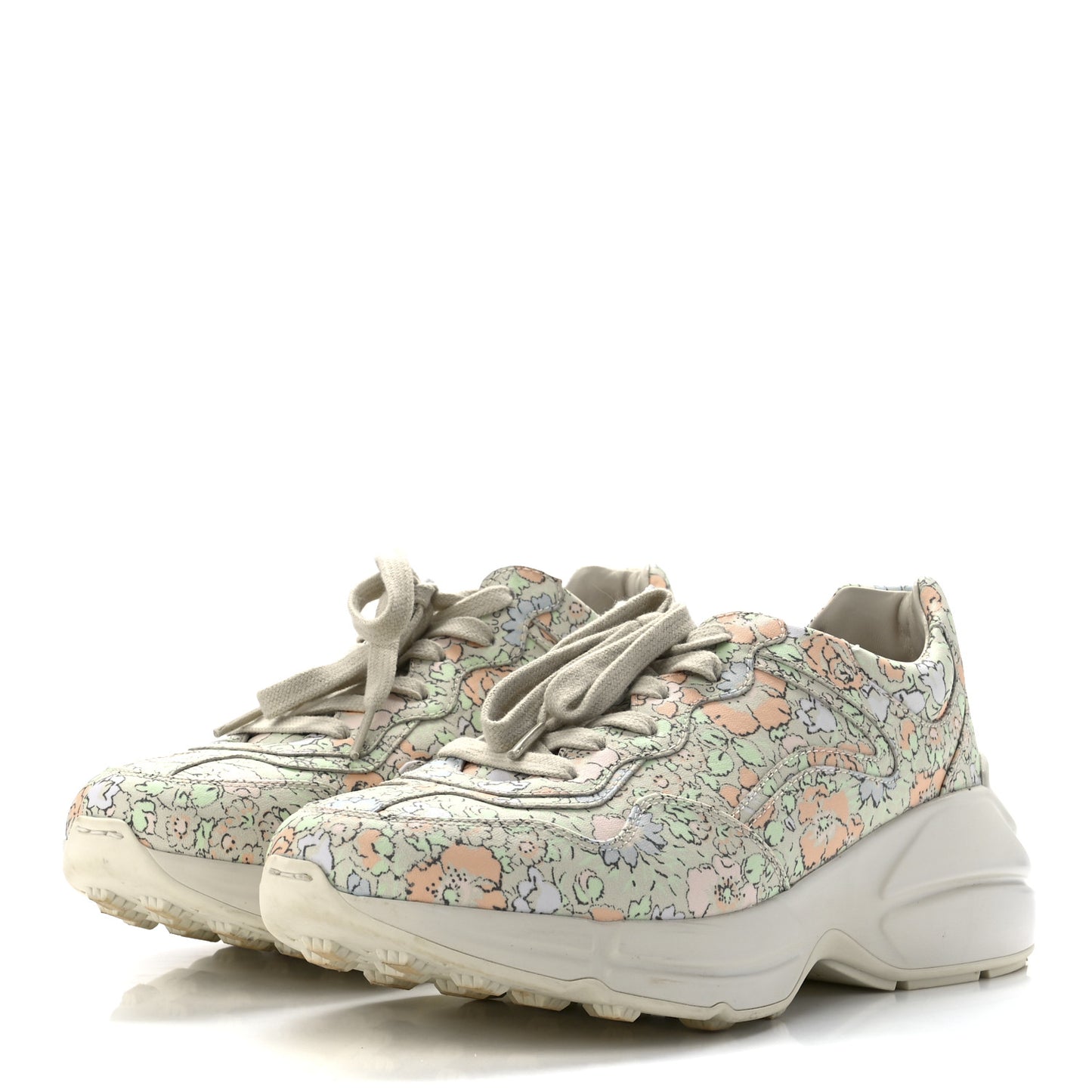 X LIBERTY OF LONDON Calfskin Infinity Tracy Womens Rhyton Sneakers 39.5 Mint Peach