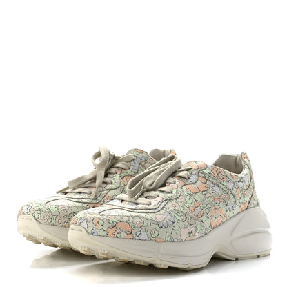 Gucci X LIBERTY OF LONDON Calfskin Infinity Tracy Womens Rhyton Sneakers 39.5 Mint Peach 3 of 9
