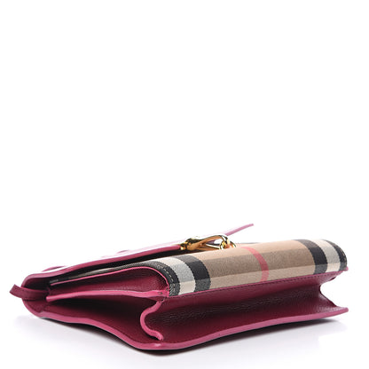 Burberry Derby Calfskin House Check Small Macken Crossbody Bag Berry Pink 3 of 14