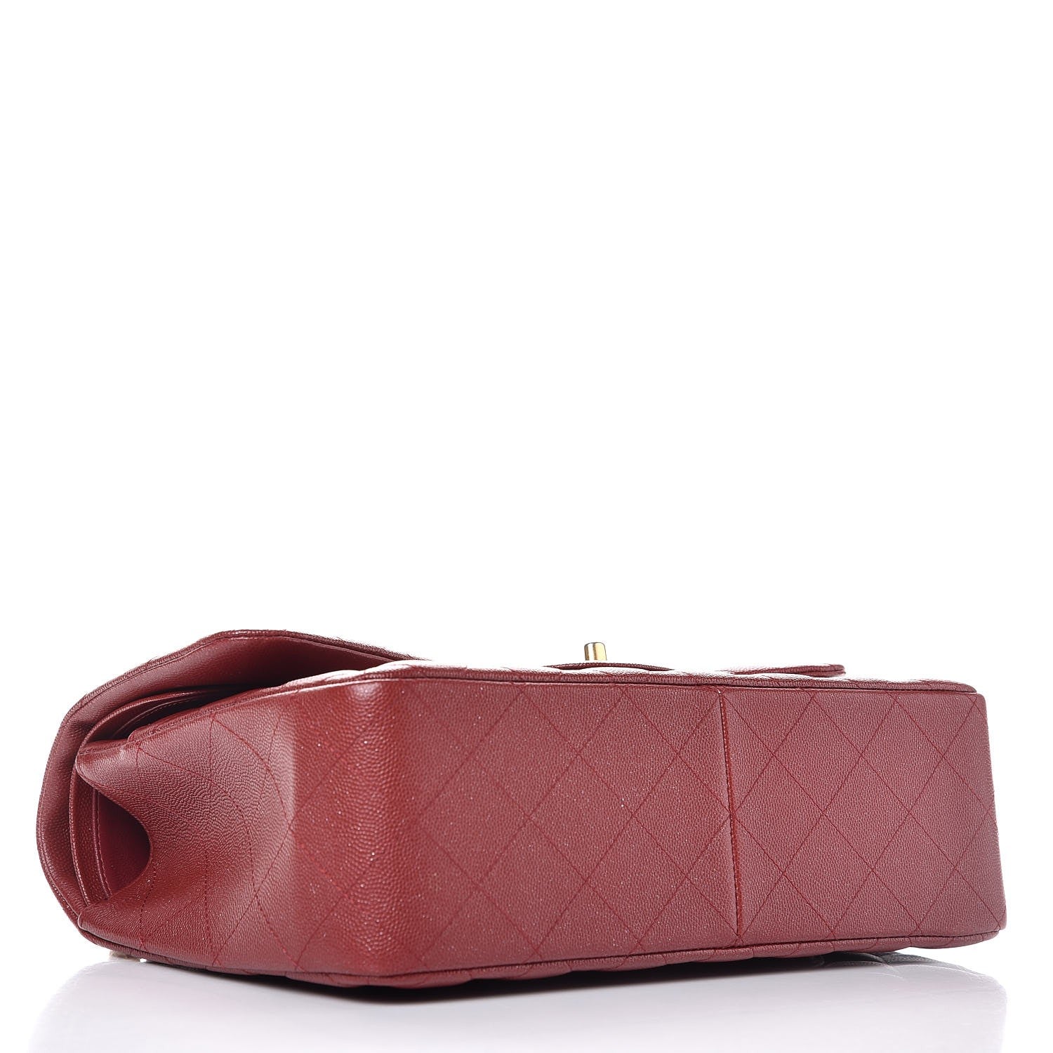 Chanel Iridescent Caviar Quilted Jumbo Double Flap Burgundy 4 of 9