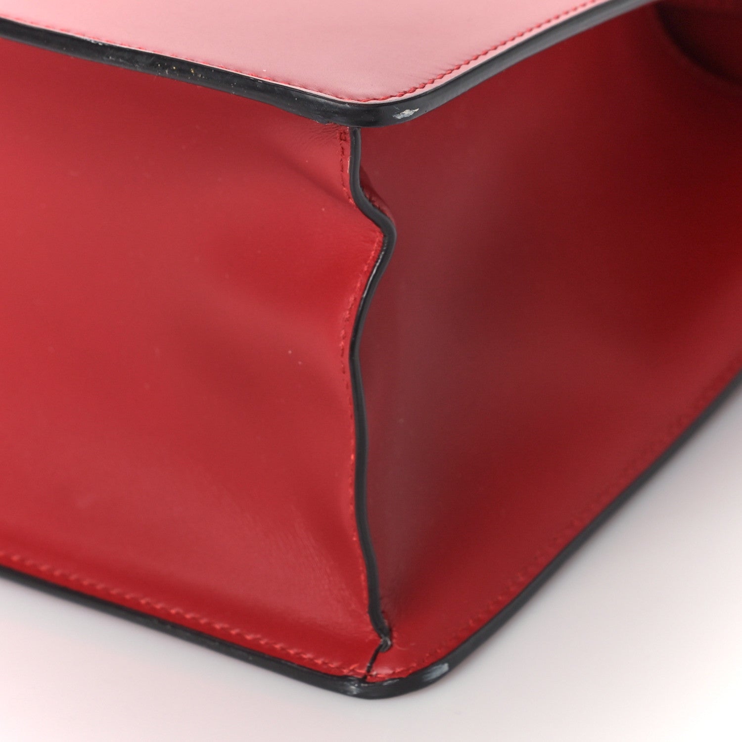 Gucci Calfskin Medium Sylvie Top Handle Bag Hibiscus Red 9 of 9