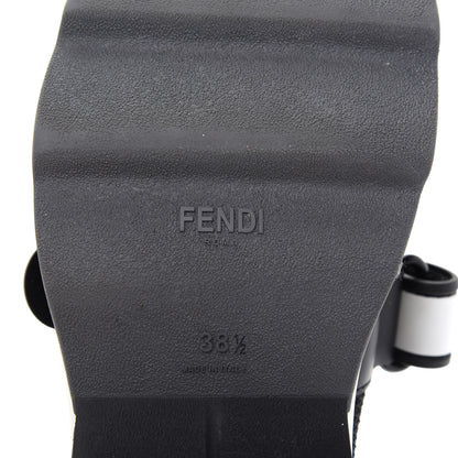 Fendi Stretch Yarn FF Stiff Band Rockoko Sneakers 38.5 Black White Tobacco 9 of 9