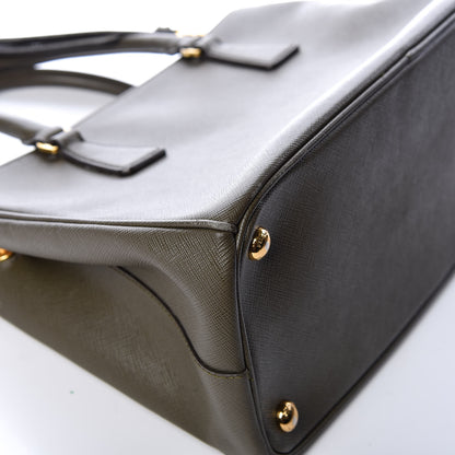 Prada Saffiano Small Galleria Double Zip Tote Militare 15 of 16