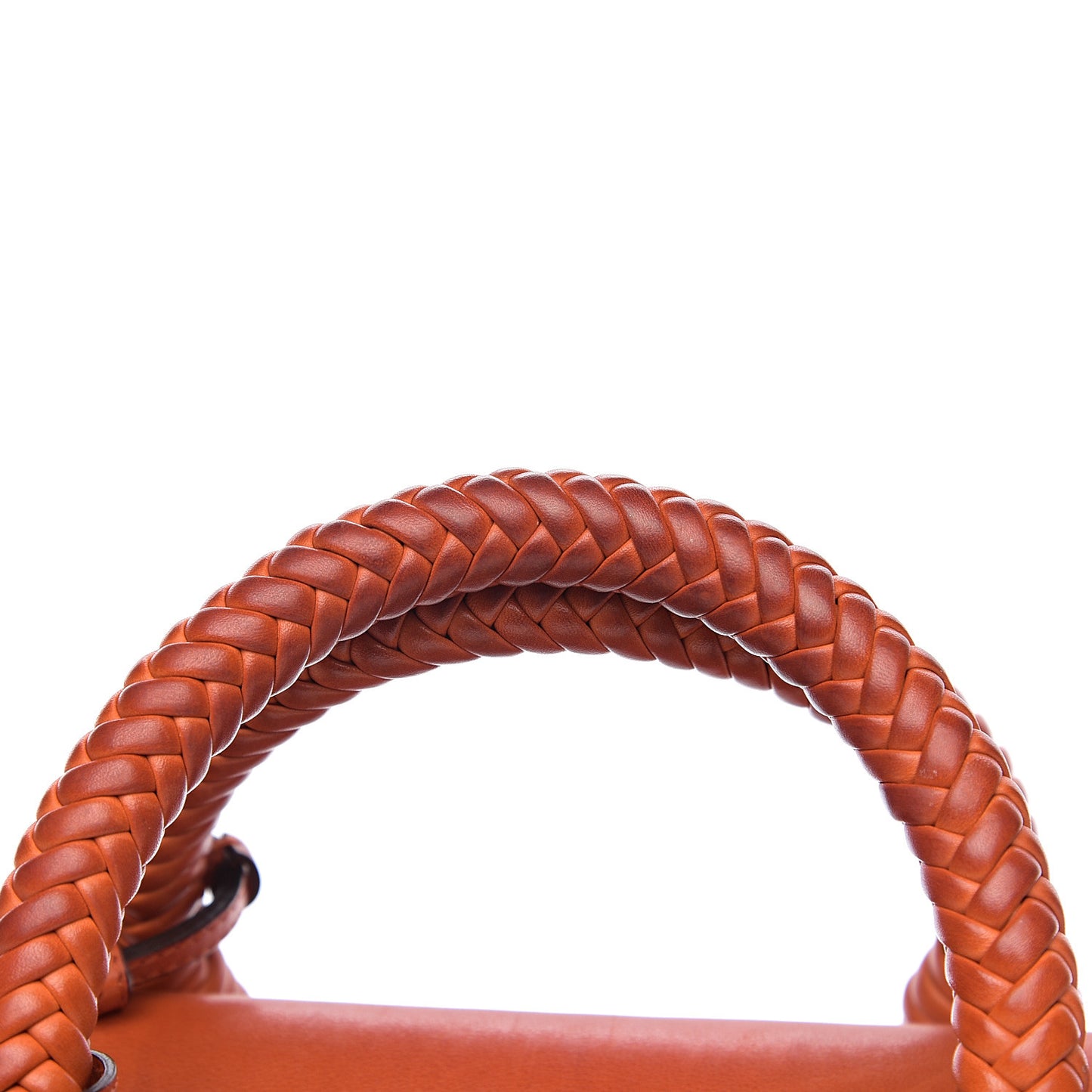 Calfskin Handmade Medium Top Handle Bag Orange
