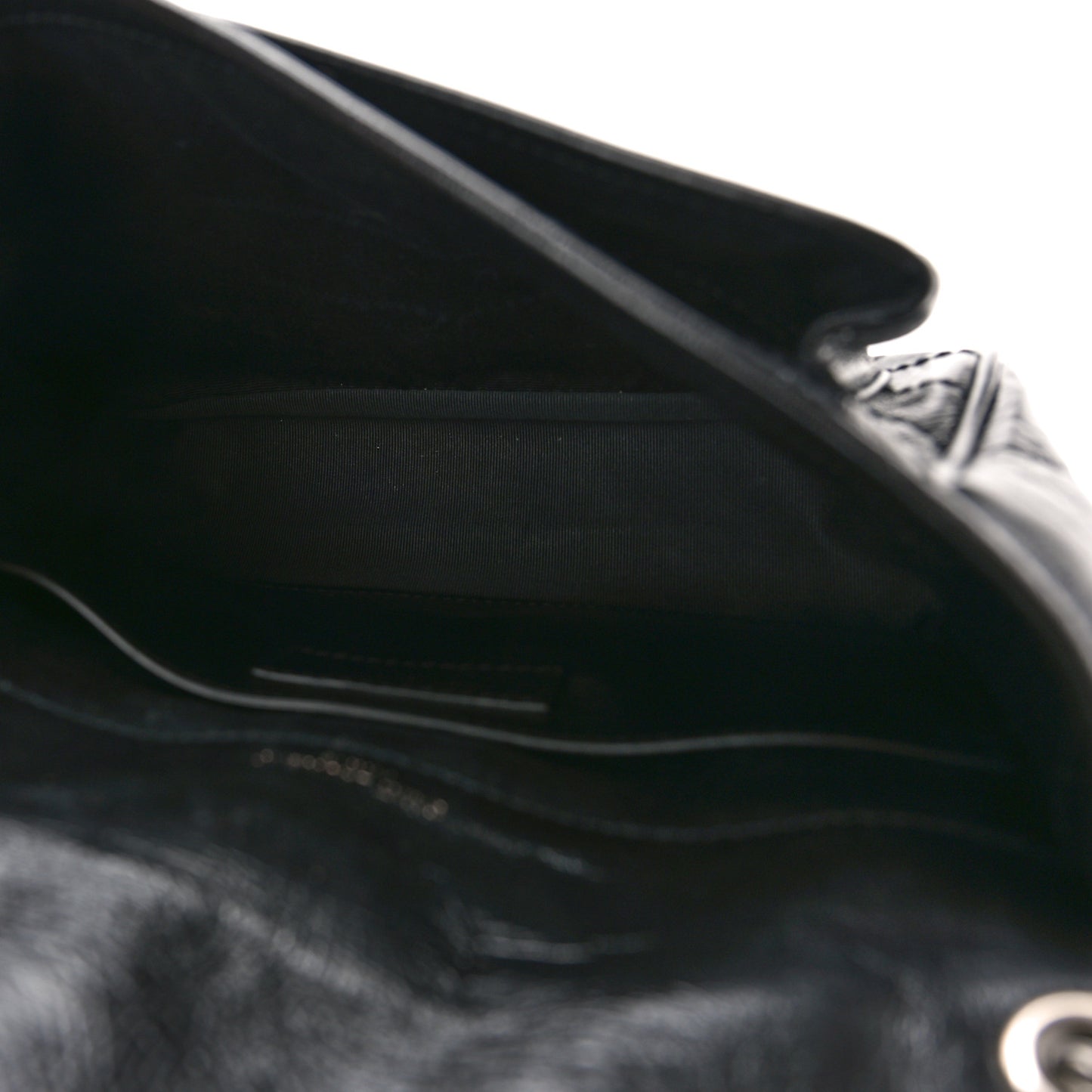 Crinkled Calfskin Matelasse Monogram Baby Niki Chain Satchel Black