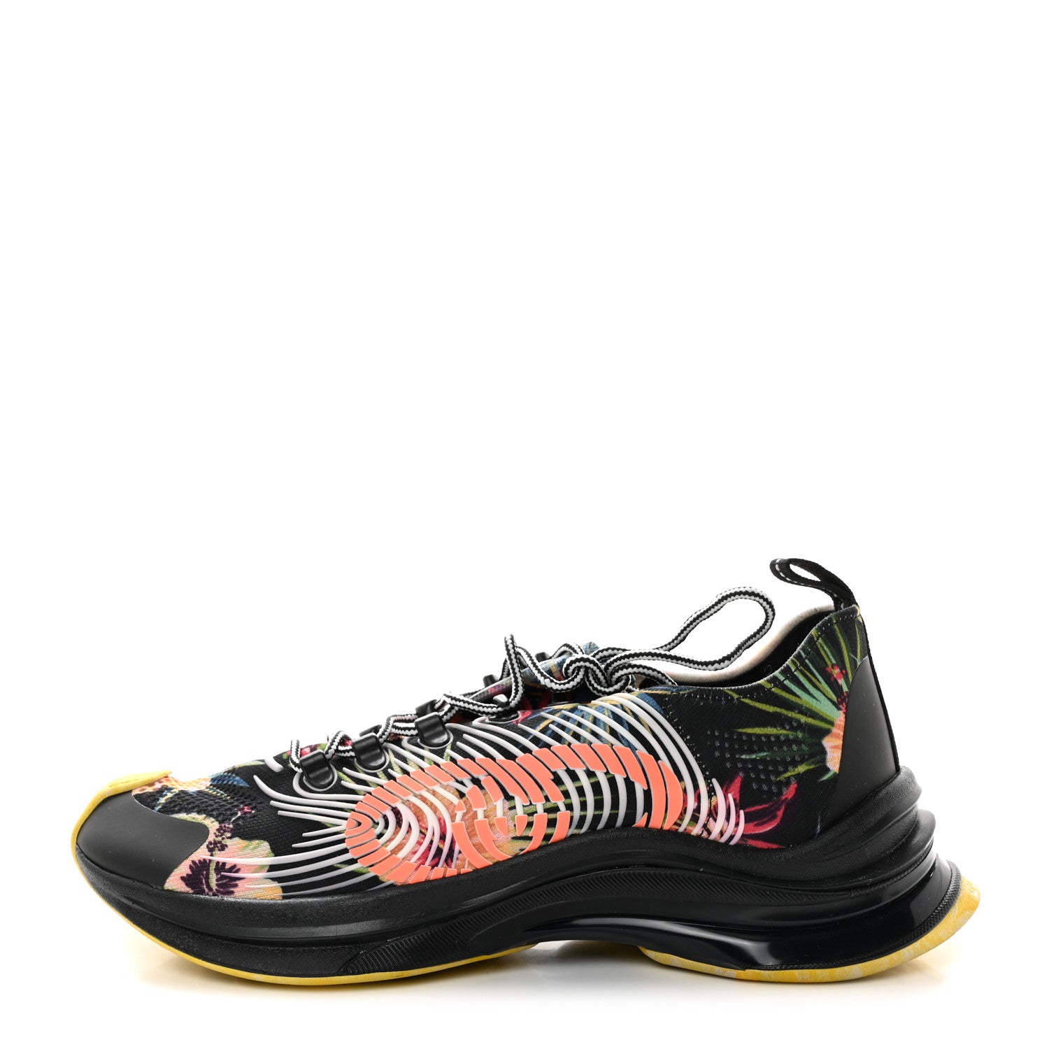 Gucci Technical Knit Fabric Waves Mens Gucci Run Sneakers 10.5 Black Multicolor 1 of 9
