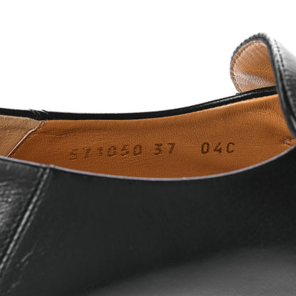 Gucci Goatskin Womens Horsebit Mid-Heel Loafers 37 Black 8 of 8