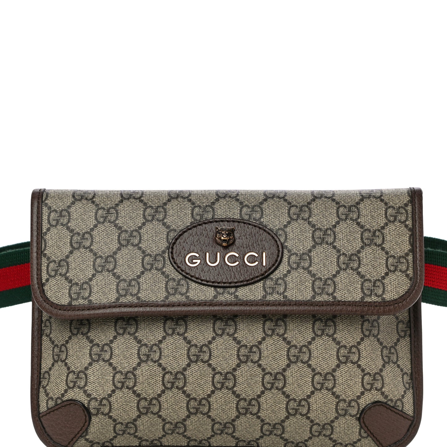 GG Supreme Monogram Neo Vintage Web Belt Bag Brown