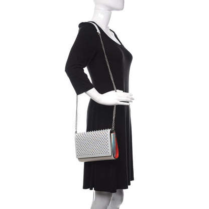 Christian Louboutin Metallic Calfskin Spikes Multimetal Paloma Clutch White 2 of 10