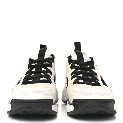 Chanel Fabric Calfskin Suede CC Sneakers 39 Ivory Black 2 of 17