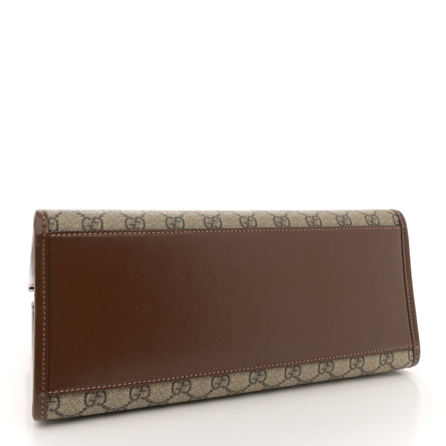 GG Supreme Monogram Azalea Calfskin Small Retro Interlocking G Tote Bag Beige Ebony Brown Sugar