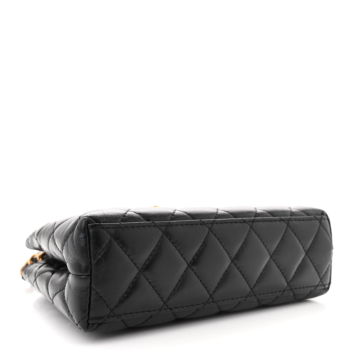 Chanel Shiny Aged Calfskin Quilted Nano Kelly Shopper Black 4 of 14