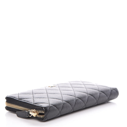 Chanel Caviar Quilted Large Gusset Zip Around Wallet Black 4 of 9
