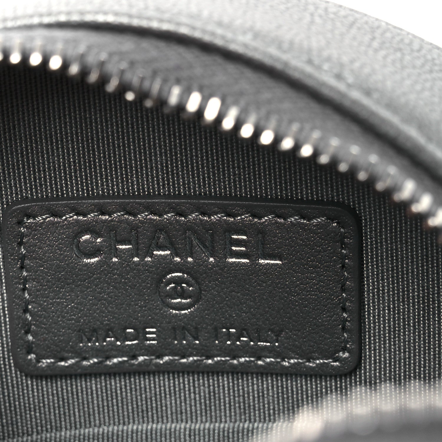 Chanel Goatskin Camellia Embossed Round Clutch With Chain Grey 6 of 11