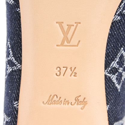 Louis Vuitton Denim Monogram Debbie Ballerina Flats 37.5 Blue 6 of 7