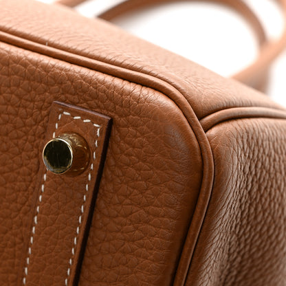 Hermes Togo Horseshoe Birkin 30 Gold Vermillion 13 of 15