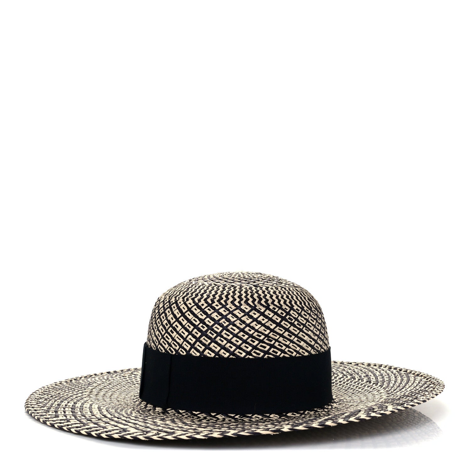 Hermes Straw Anouk Panama Hat 57 Natural Black 1 of 8